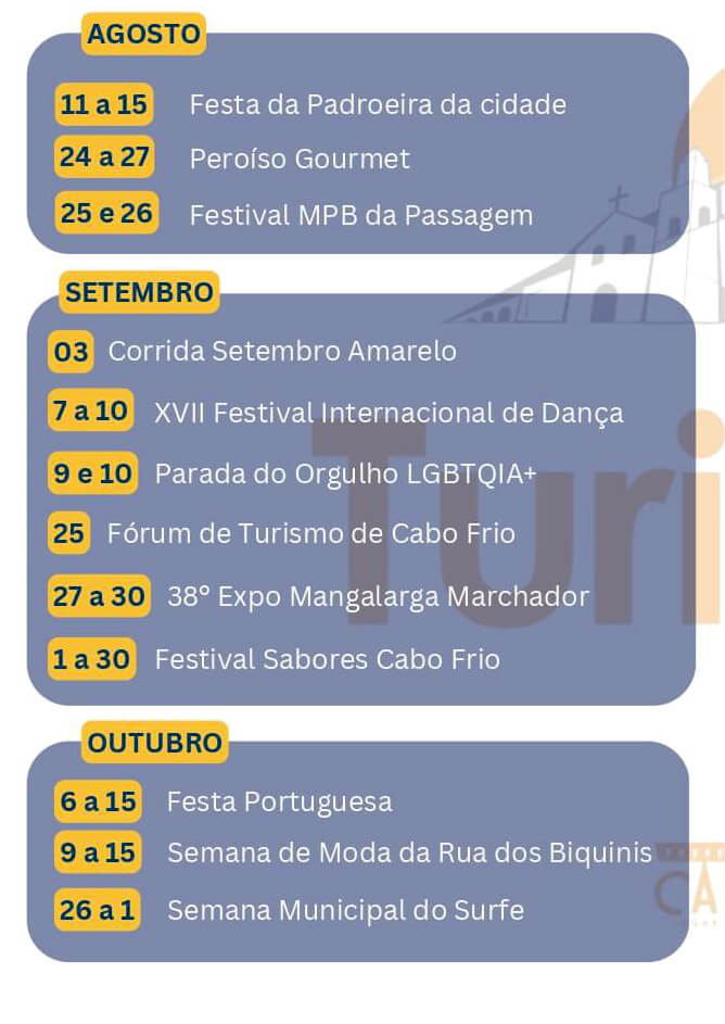 CALENDÁRIO DE EVENTOS DE SETEMBRO